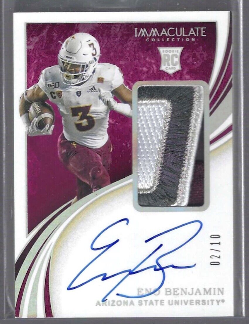 ENO BENJAMIN 2020 PANINI IMMACULATE COLLEGIATE ROOKIE PATCH AUTO RC #D 02/10