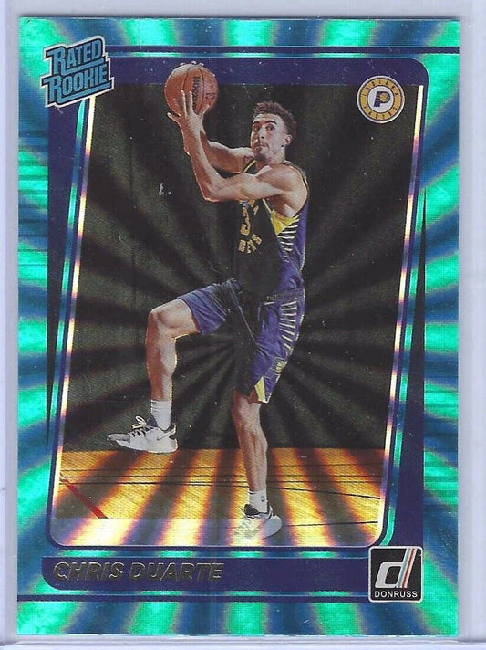 CHRIS DUARTE 2021-22 PANINI DONRUSS TEAL LASER RATED ROOKIE SP RC #223