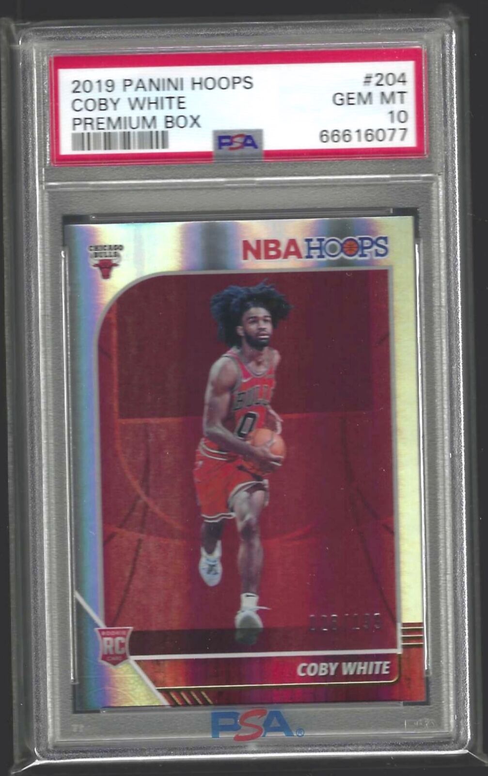 COBY WHITE 2019-20 PANINI NBA HOOPS PREMIUM BOX SILVER RC /199 PSA 10 GEM POP 8