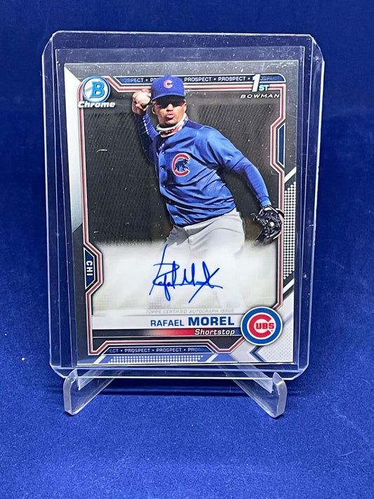 RAFAEL MOREL 2021 BOWMAN CHROME 1ST ON CARD AUTO PROSPECT
