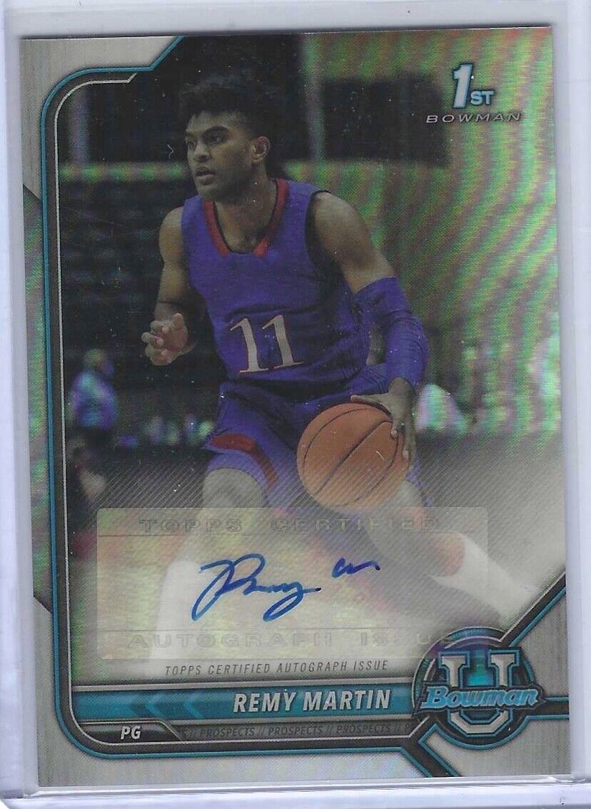 REMY MARTIN 2022-23 BOWMAN UNIVERSITY SILVER PRIZM 1ST PROSPECT AUTO #BCPA-RM