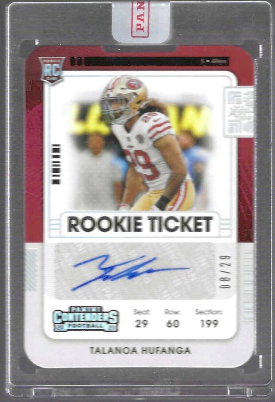 TALANOA HUFANGA 2021 PANINI CONTENDERS TICKET STUB DIE CUT AUTO RC #D 08/29