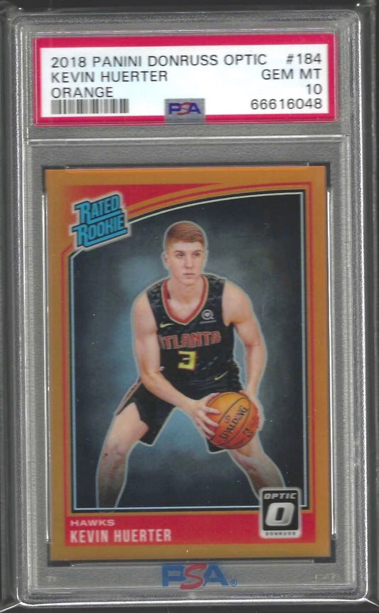 KEVIN HUERTER 2018-19 PANINI DONRUSS OPTIC ORANGE HOLO RC /199 PSA 10 GEM POP 8
