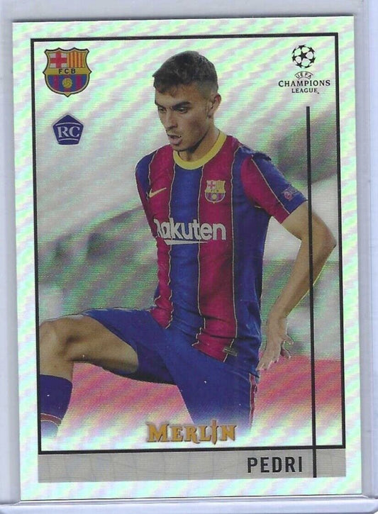 PEDRI 2020-21 TOPPS MERLIN SILVER REFRACTOR ROOKIE RC #89