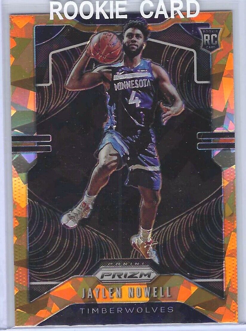 JAYLEN NOWELL 2019-20 PANINI PRIZM ORANGE CRACKED ICE PRIZM ROOKIE RC #281