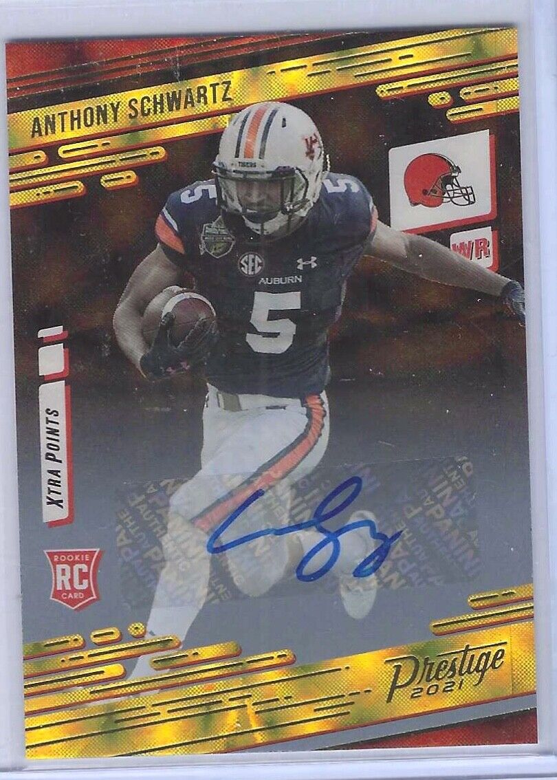 ANTHONY SCHWARTZ 2021 PANINI PRESTIGE YELLOW GOLD XTRA POINTS AUTO RC #273