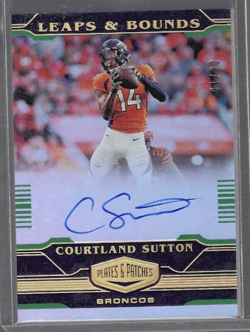 COURTLAND SUTTON 2020 PANINI PLATES & PATCHES LEAPS & BOUNDS ONCARD AUTO #D 1/10