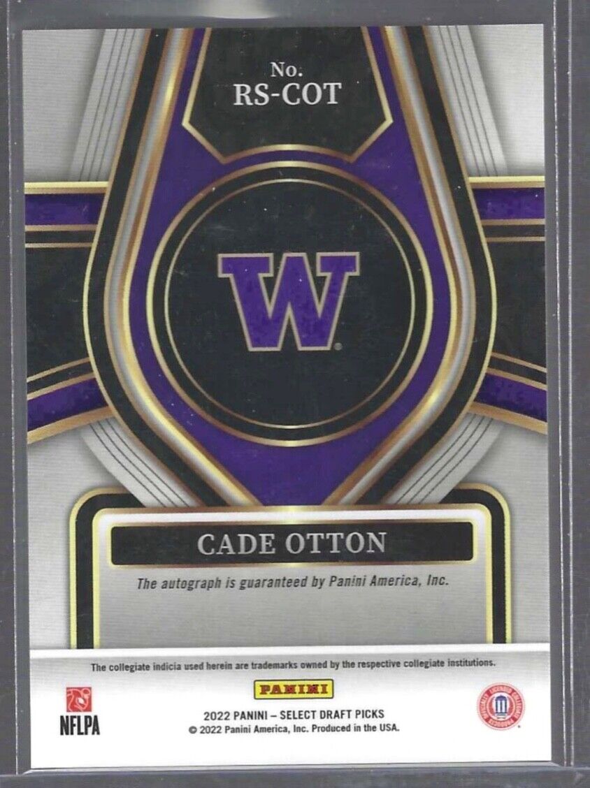 CADE OTTON 2022 PANINI SELECT DRAFT PICKS ROOKIE AUTO RC #RS-COT