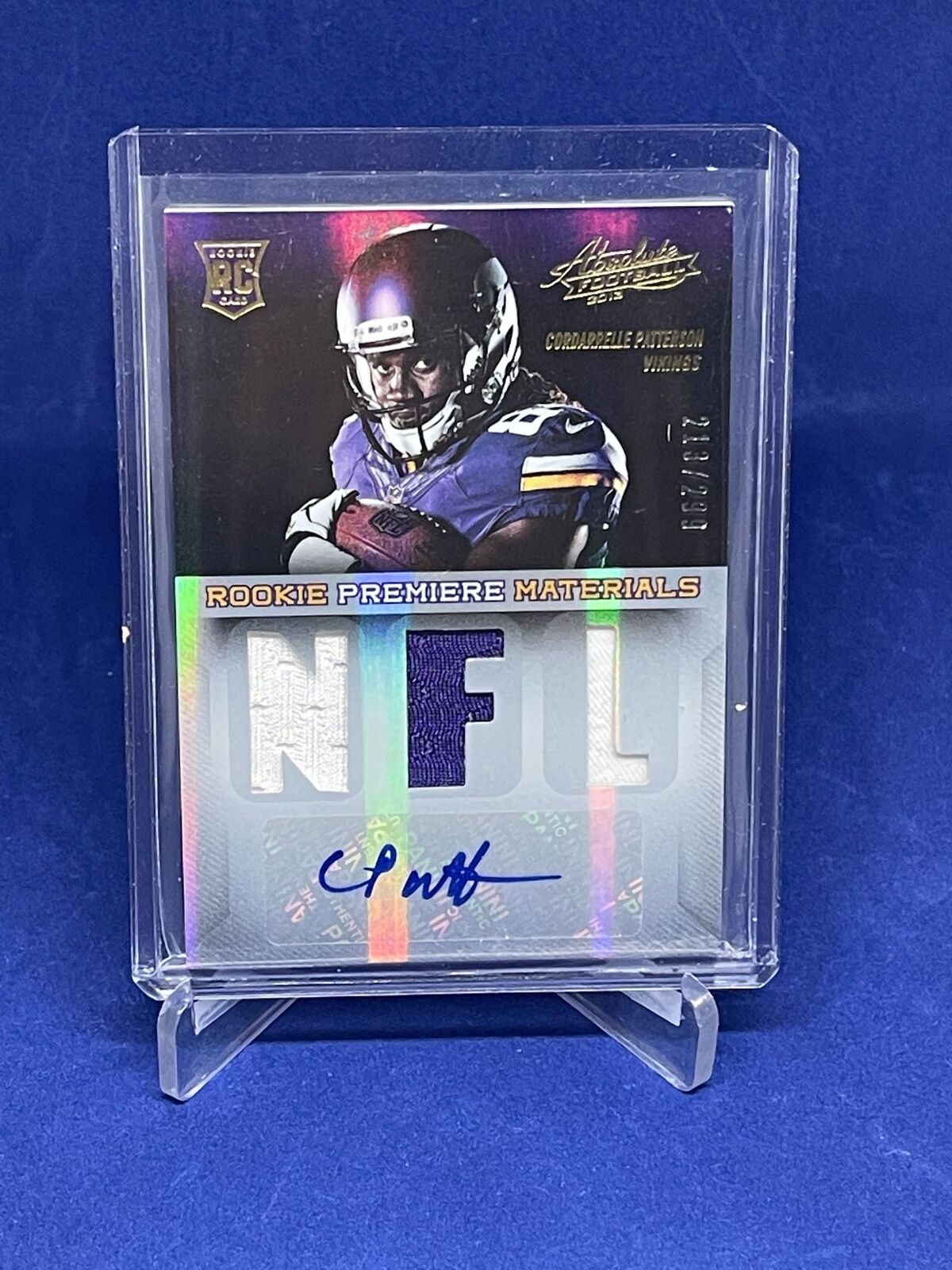 CORDARRELLE PATTERSON 2013 PANINI ABSOLUTE RPM TRIPLE JERSEY AUTO RC #D 213/299