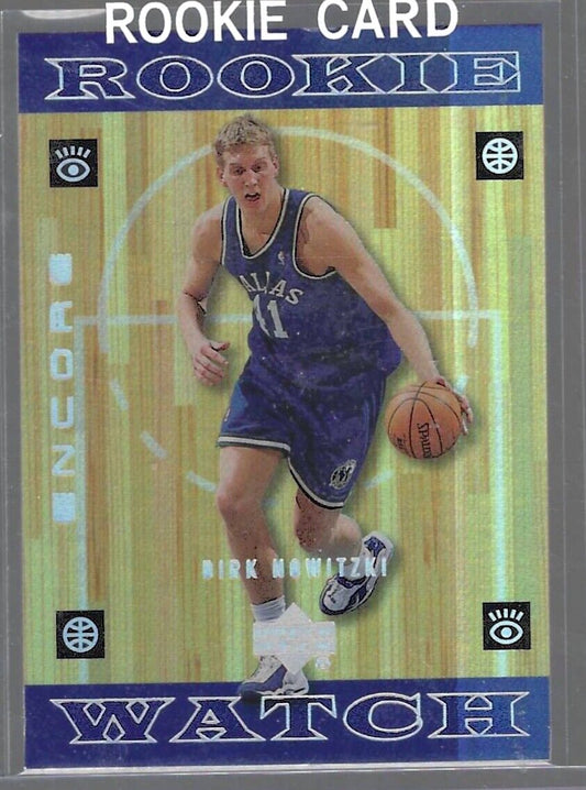 DIRK NOWITZKI 1999 UPPER DECK ENCORE ROOKIE WATCH SILVER FOIL RC #122