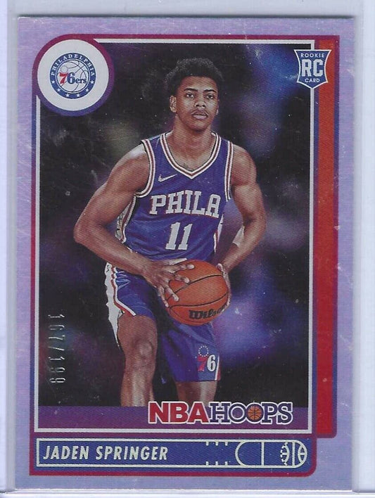 JADEN SPRINGER 2021-22 NBA HOOPS SILVER FOIL ROOKIE RC #D 167/199