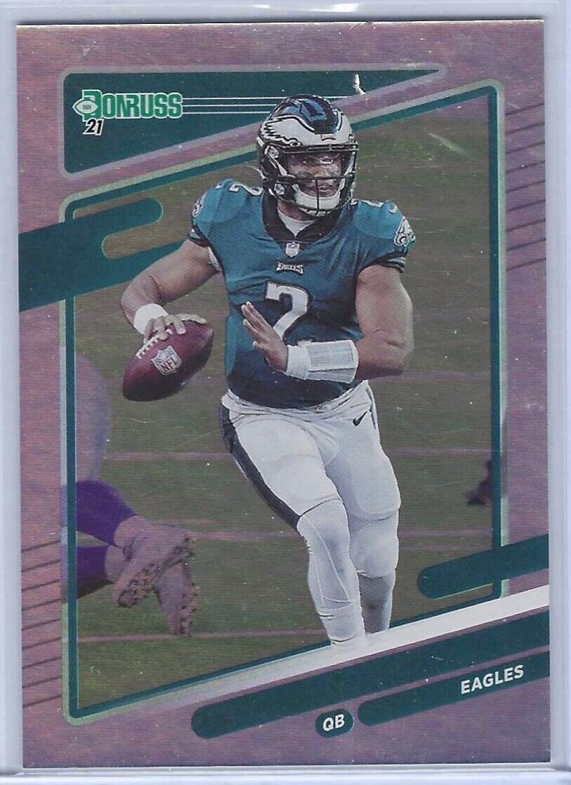 JALEN HURTS 2021 PANINI DONRUSS SILVER FOIL NO NAME VARIATION #108