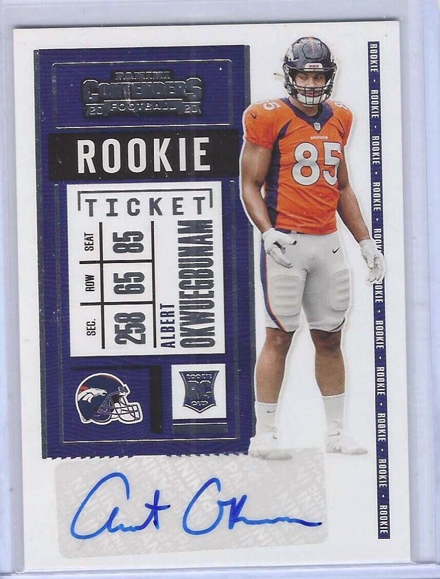 ALBERT OKWUEGBUNAM 2020 PANINI CONTENDERS ROOKIE TICKET VARIATION AUTO RC #191