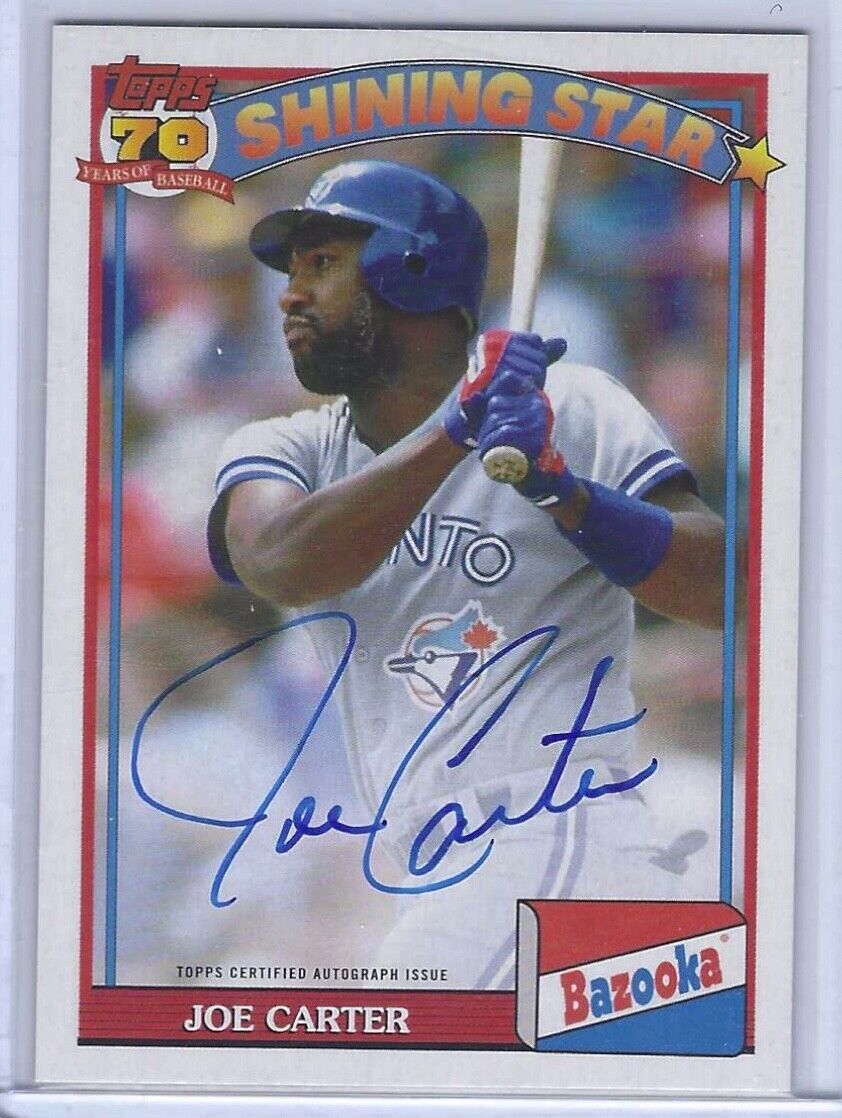 JOE CARTER 2021 TOPPS ARCHIVES 1991 BAZOOKA SHINING STARS ON CAR AUTO #91BZA-JCA