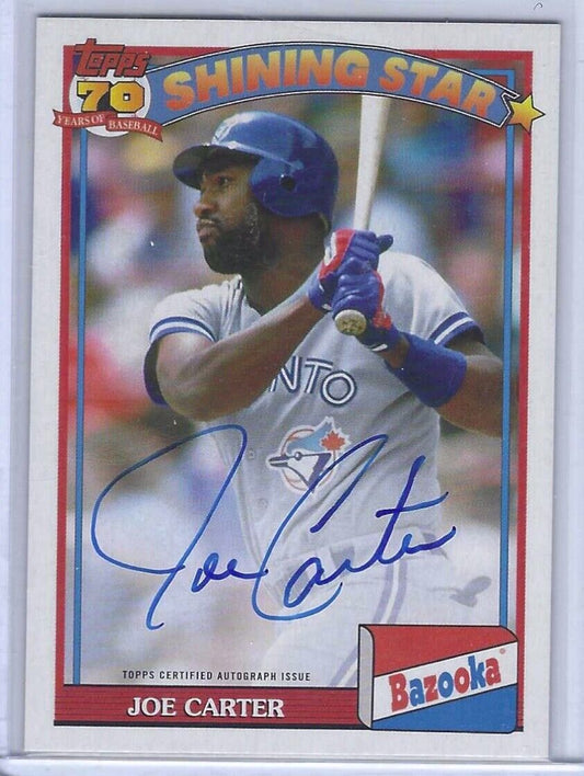 JOE CARTER 2021 TOPPS ARCHIVES 1991 BAZOOKA SHINING STARS ON CAR AUTO #91BZA-JCA