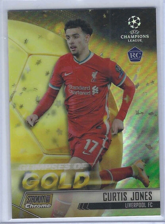 CURTIS JONES 2020-21 TOPPS STADIUM CLUB CHROME GLIMPSES OF GOLD REFRACTOR RC /50