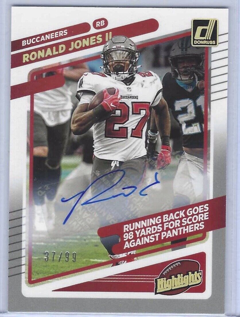 RONALD JONES II 2021 PANINI DONRUSS HIGHLIGHTS AUTO #D 37/99