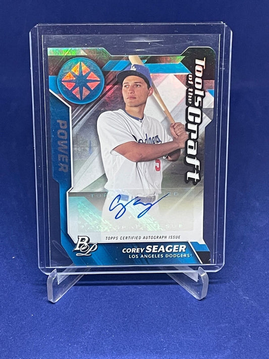 COREY SEAGER 2017 BOWMAN PLATINUM TOOLS OF THE CRAFT AUTO #D 29/35