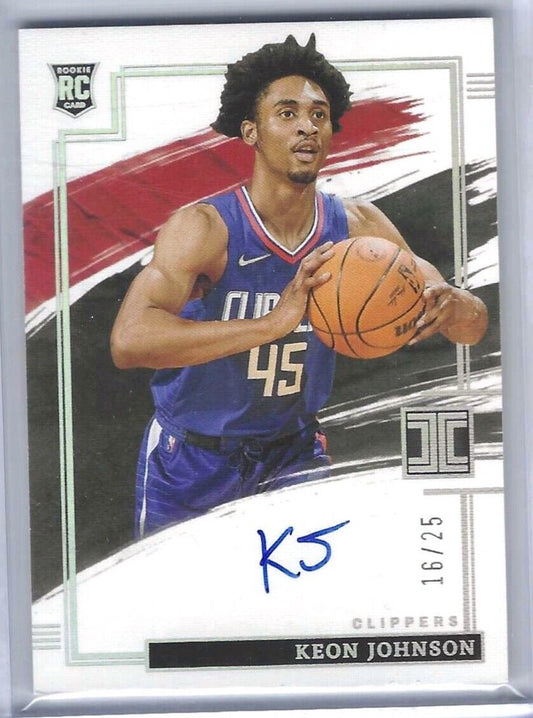 KEON JOHNSON 2021-22 PANINI IMPECCABLE SILVER ROOKIE ON CARD AUTO RC #D 16/25