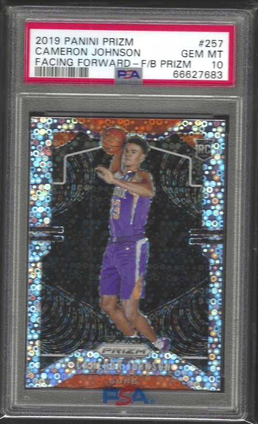 CAMERON JOHNSON 2019-20 PANINI PRIZM SILVER DISCO VARIATION RC SP PSA 10 GEM