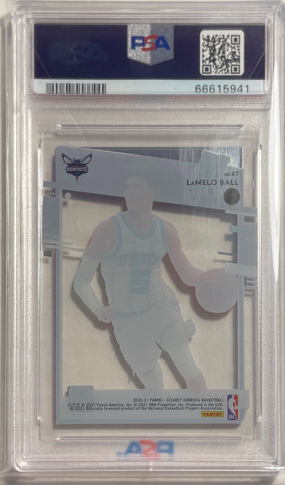 LAMELO BALL 2020-21 PANINI CLEARLY DONRUSS TRUE ROOKIE RC #87 PSA 8