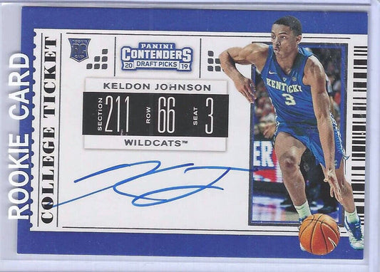 KELDON JOHNSON 2019 PANINI CONTENDERS DP COLLEGE TICKET AUTO RC #63