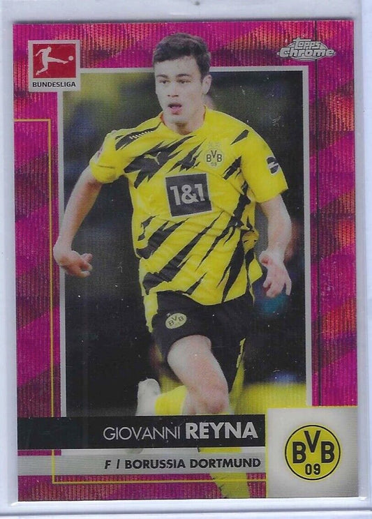GIOVANNI REYNA 2020-21 TOPPS CHROME BUNDESLIGA PINK WAVE REFRACTOR #D 43/75