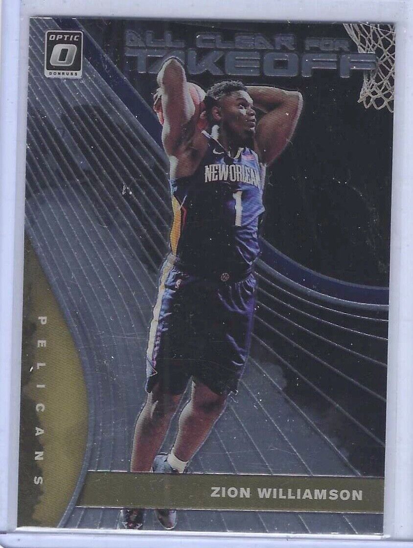 ZION WILLIAMSON 2019 PANINI DONRUSS OPTIC ALL CLEAR FOR TAKEOFF ROOKIE RC #14