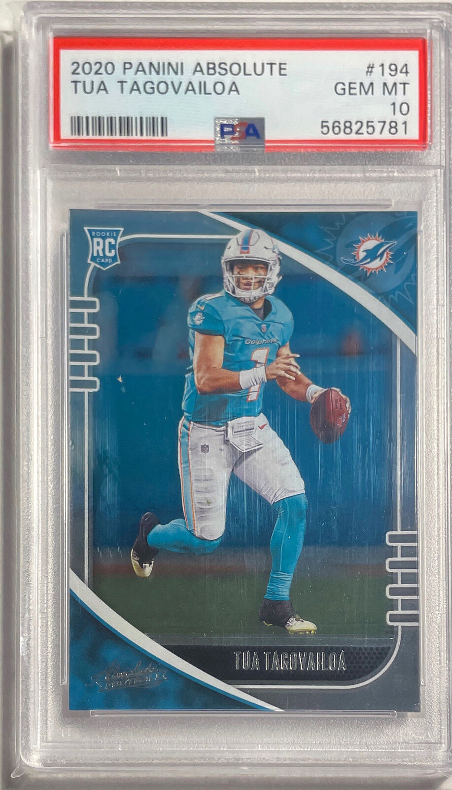 TUA TAGOVAILOA 2020 PANINI ABSOLUTE ROOKIE RC #194 PSA 10 GEM MINT