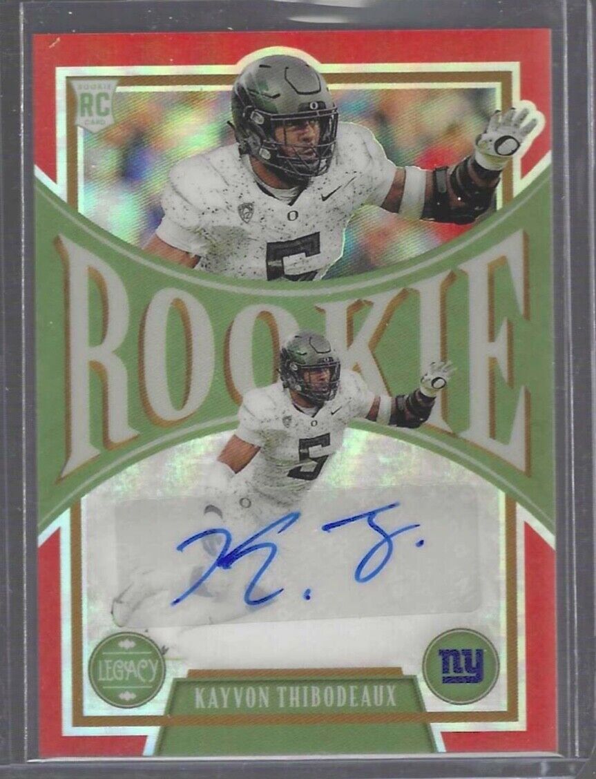 KAYVON THIBODEAUX 2022 PANINI LEGACY ORANGE PRIZM ROOKIE AUTO RC #D 74/99