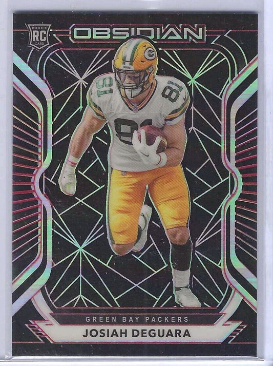 JOSIAH DEGUARA 2020 PANINI OBSIDIAN ELECTRIC ETCH RED ROOKIE RC #D 01/10