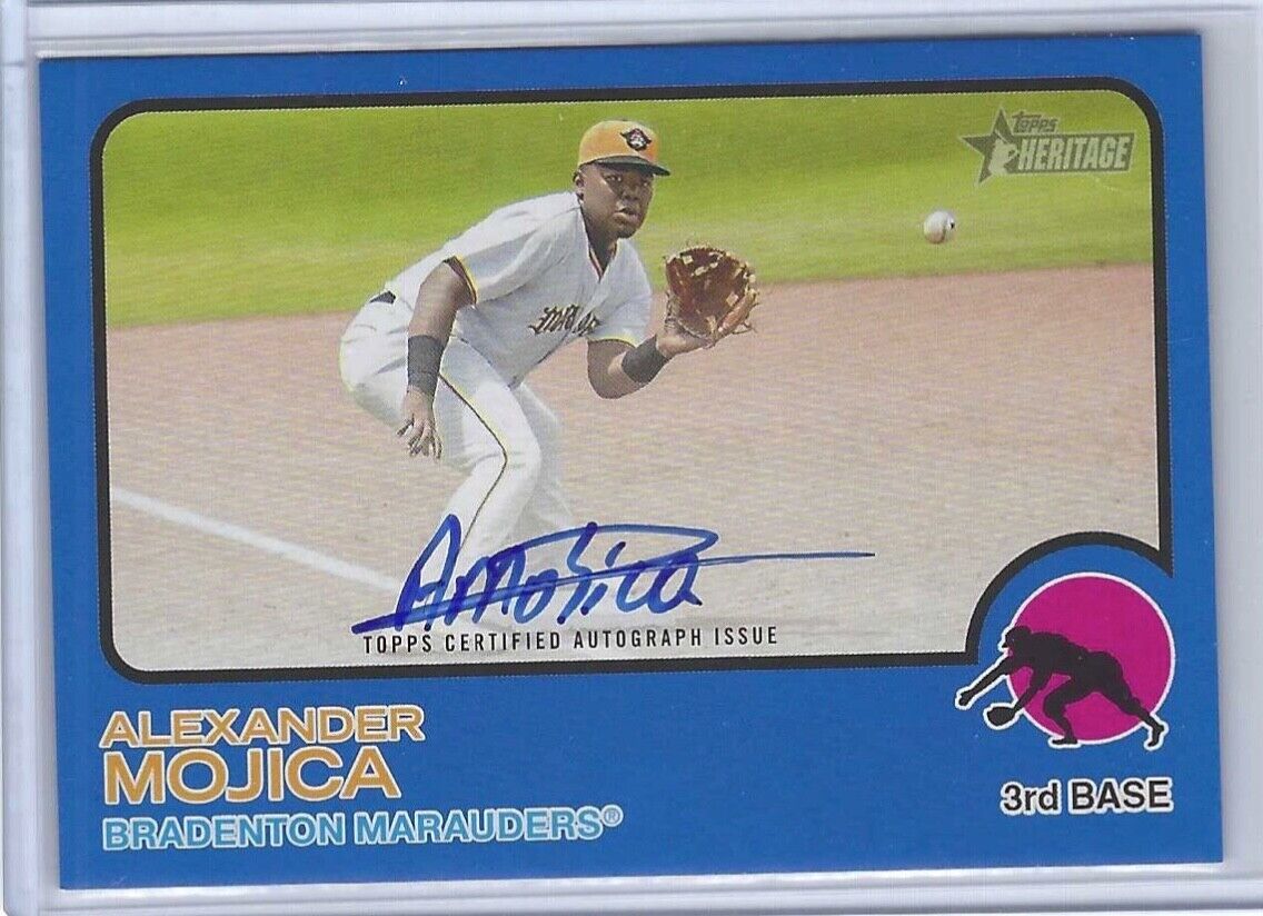 ALEXANDER MOJICA 2022 TOPPS HERITAGE MINOR LEAGUE BLUE PROSPECT REALONE AUTO /99