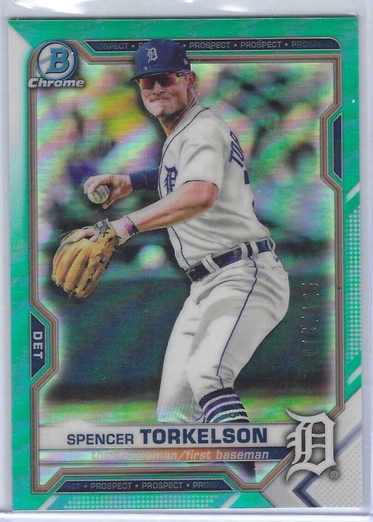 SPENCER TORKELSON 2021 BOWMAN CHROME TEAL REFRACTOR PROSPECT #D 016/125