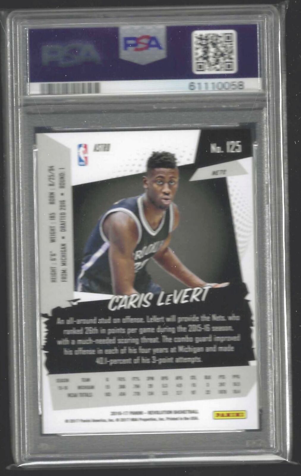 CARIS LEVERT 2016-17 PANINI REVOLUTION ASTRO ROOKIE RC #125 PSA 10 GEM POP 5