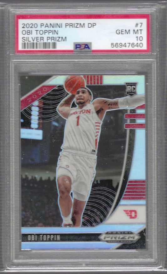 OBI TOPPIN 2020 PANINI PRIZM DRAFT PICKS SILVER PRIZM ROOKIE RC PSA 10 GEM MINT