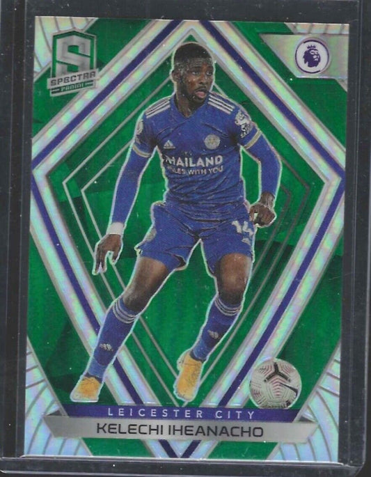 KELECHI IHEANACHO 2020-21 PANINI CHRONICLES SPECTRA GREEN PRIZM #D 1/5