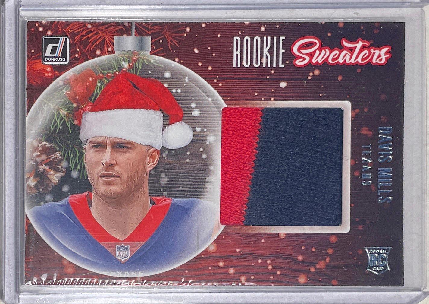 DAVIS MILLS 2021 PANINI DONRUSS ROOKIE SWEATERS 2 COLOR PATCH ROOKIE RC #RS-DMI
