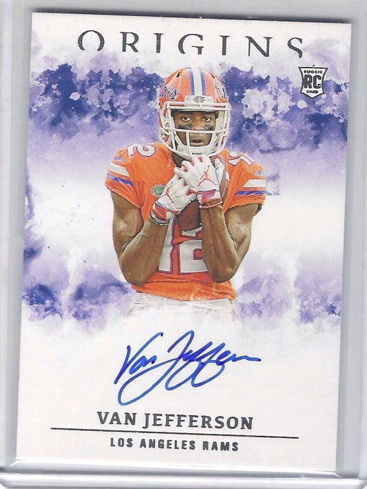 VAN JEFFERSON 2020 PANINI ORIGINS ON CARD ROOKIE AUTO RC #RA-VJ