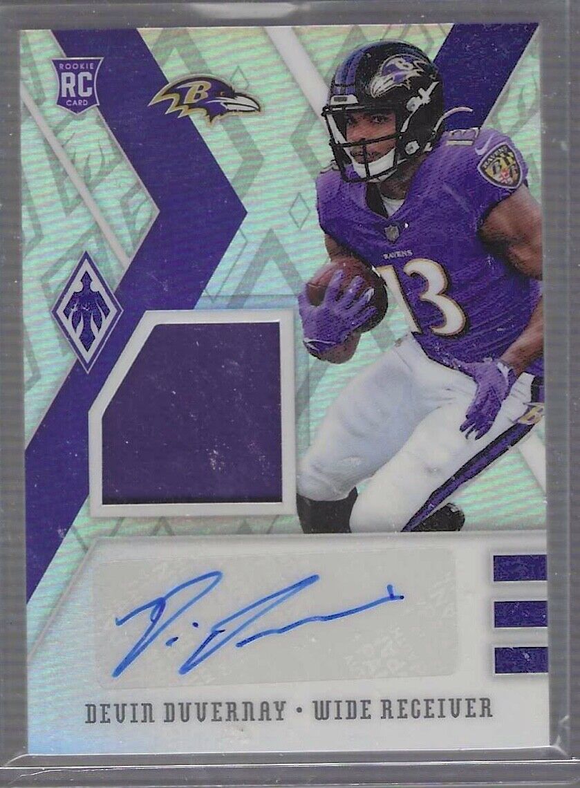 DEVIN DUVERNAY 2020 PANINI PHOENIX SILVER PRIZM ROOKIE JERSEY AUTO RC #D 260/299