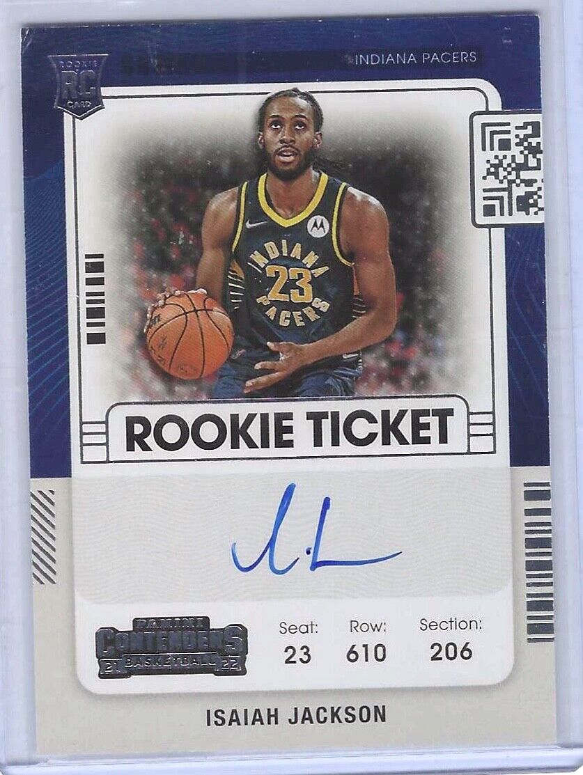 ISAIAH JACKSON 2021-22 PANINI CONTENDERS ROOKIE TICKET AUTO RC #122