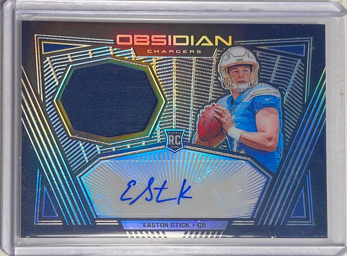 EASTON STICK 2019 PANINI OBSIDIAN JERSEY PATCH AUTO ROOKIE RC #D 011/150