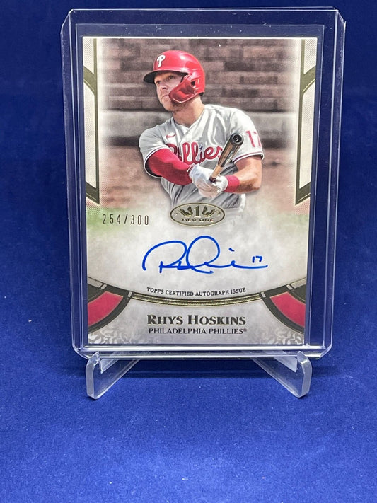 RHYS HOSKINS 2021 TOPPS TIER ONE ON CARD AUTO #D 254/300