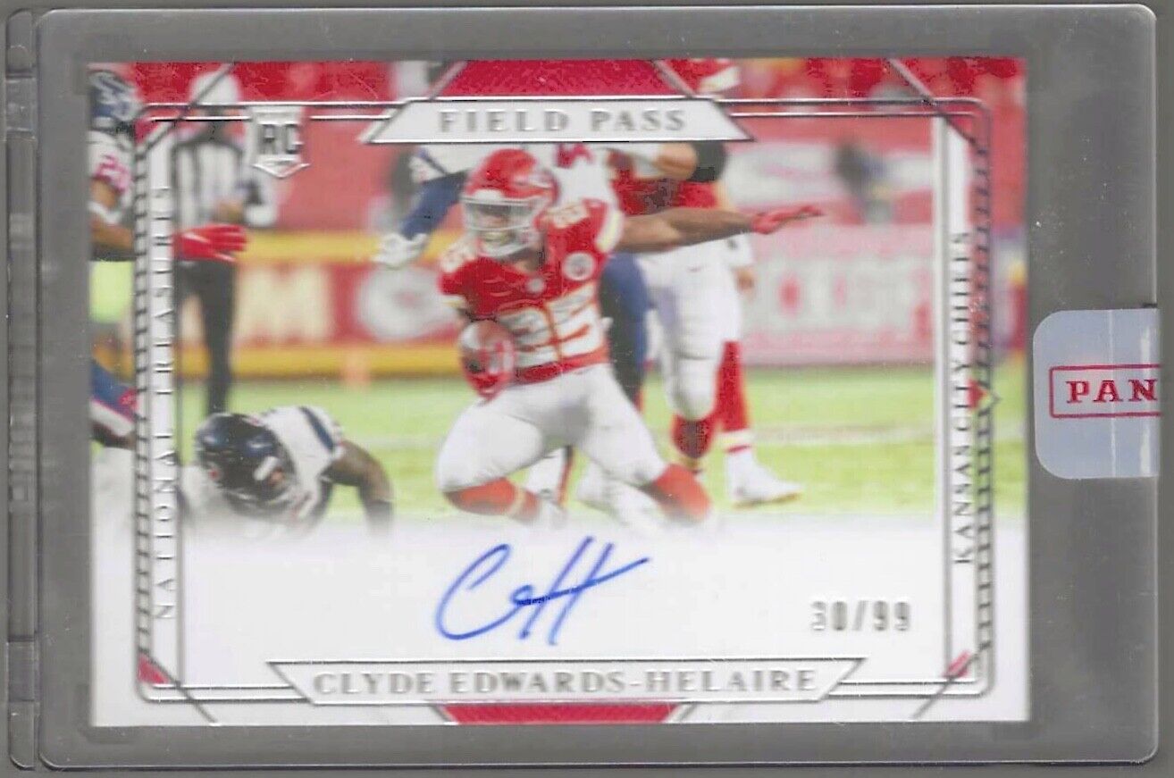 CLYDE EDWARDS-HELIARE 2020 PANINI NATIONAL TREASURES FIELD PASS AUTO RC #D 30/99