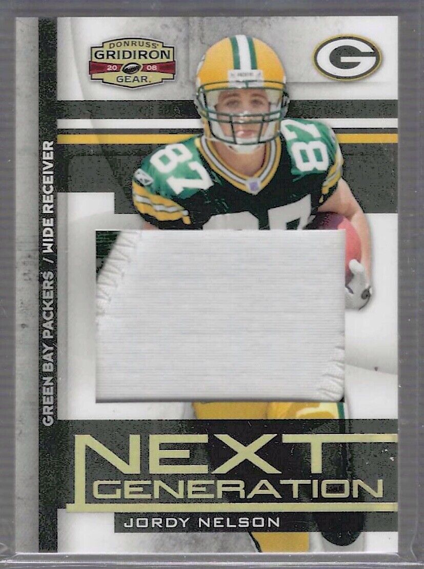 JORDY NELSON 2008 DONRUSS PLAYOFF GRIDIRON GEAR ROOKIE JUMBO PATCH RC #D 02/25