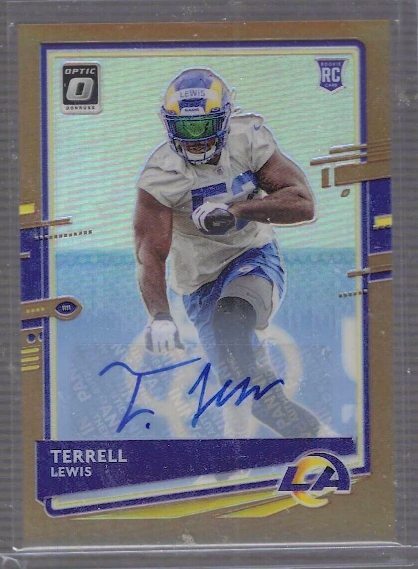 TERRELL LEWIS 2020 PANINI DONRUSS OPTIC BRONZE COPPER HOLO ROOKIE AUTO RC #141