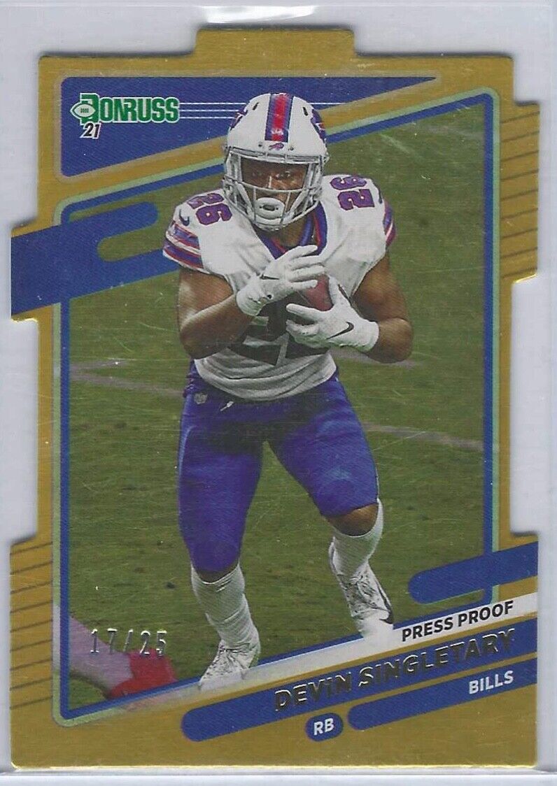 DEVIN SINGLETARY 2021 PANINI DONRUSS GOLD FOIL PRESS PROOF DIE CUT #D 17/25