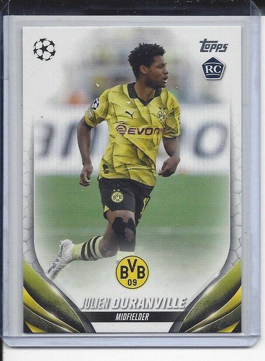 JULIEN DURANVILLE 2023-24 TOPPS UCL CLUB PHOTO VARIATION SHORT PRINT RC SP #191