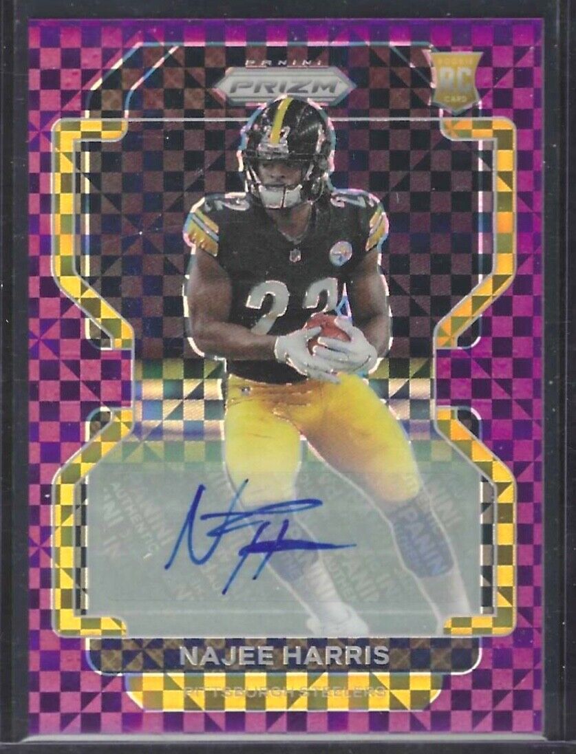 NAJEE HARRIS 2021 PANINI PRIZM PURPLE POWER PRIZM ROOKIE AUTO RC #D 48/49
