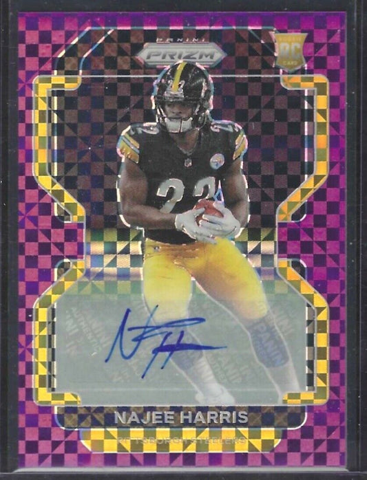 NAJEE HARRIS 2021 PANINI PRIZM PURPLE POWER PRIZM ROOKIE AUTO RC #D 48/49