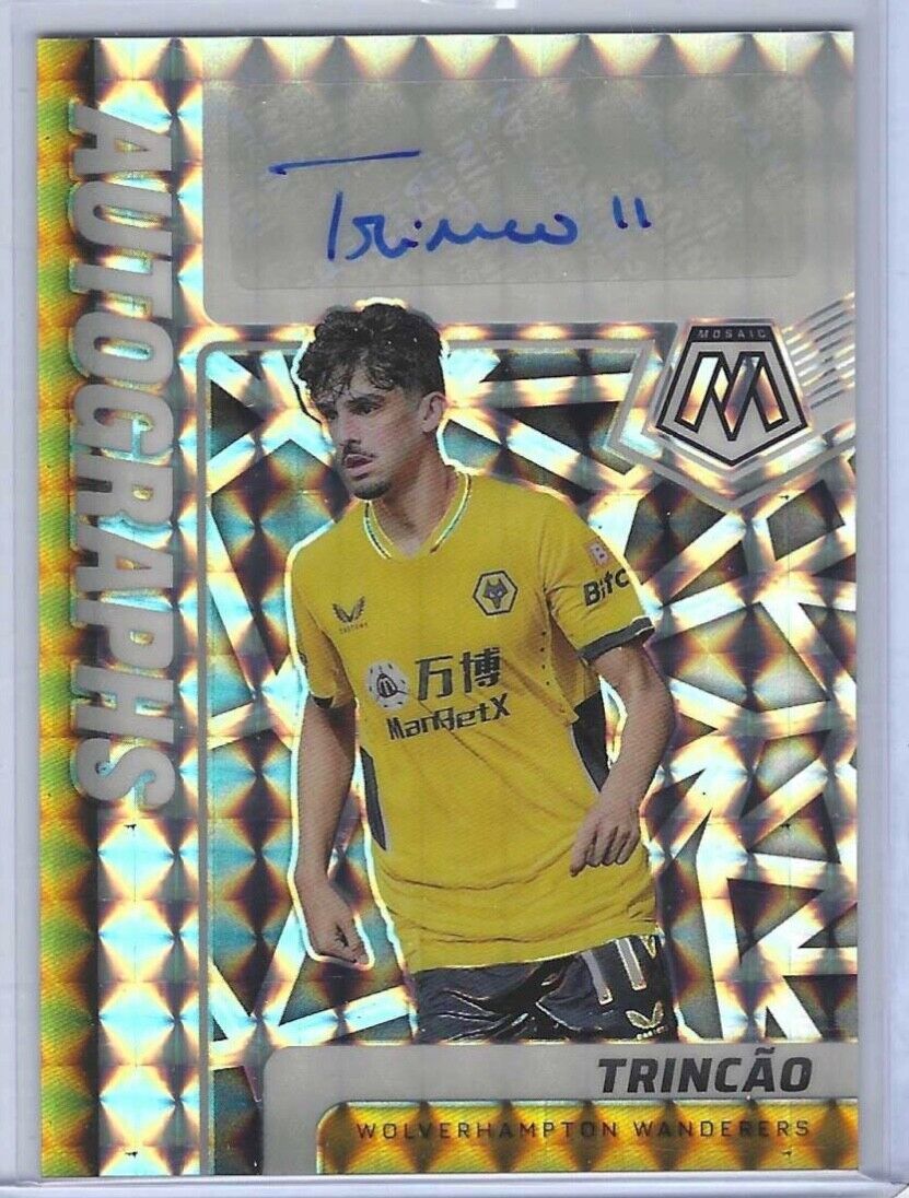 TRINCAO 2021-22 PANINI MOSAIC EPL SILVER MOSAIC PRIZM AUTO #AM-TRN